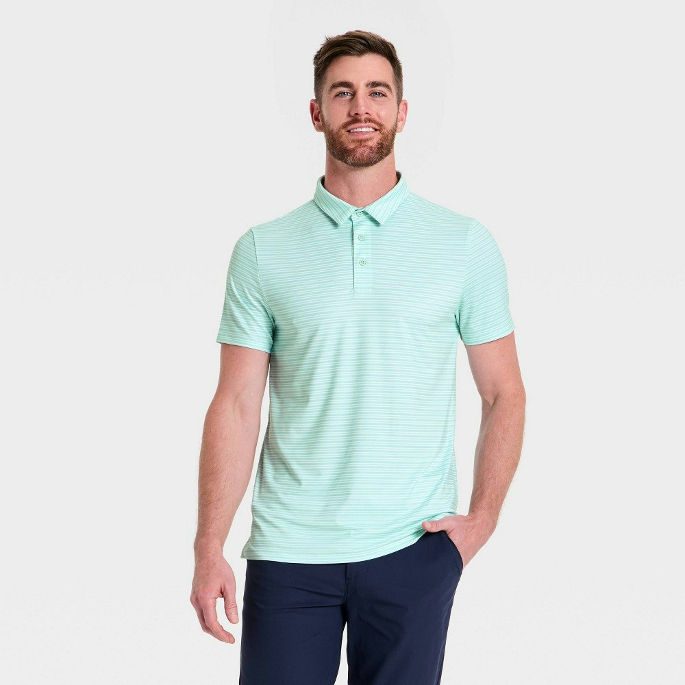 All In Motion Men's Striped Jersey Polo Shirt: $20 All In Motion Men's Striped Jersey Polo Shirt: $20