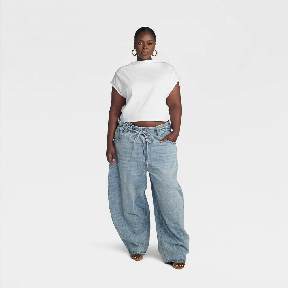 KBB by Kahlana Women's High Waisted Cut Out Paper Bag Jeans: $60 KBB by Kahlana Women's High Waisted Cut Out Paper Bag Jeans: $60