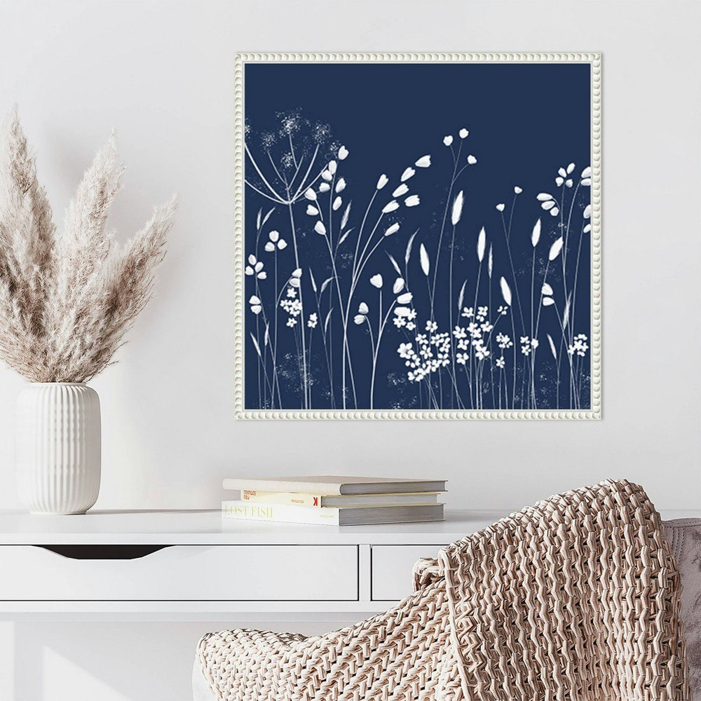 Amanti Art 22\"x22\" Indigo Flowers II Framed Canvas Wall Art: $83.99 Amanti Art 22\"x22\" Indigo Flowers II Framed Canvas Wall Art: $83.99