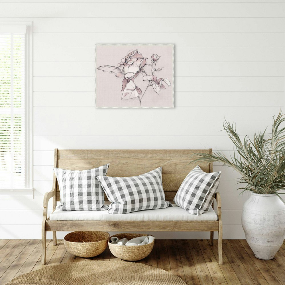 Amanti Art 28"x23" Blush Floral Flourish Framed Canvas Wall Art: $93.99 Amanti Art 28"x23" Blush Floral Flourish Framed Canvas Wall Art: $93.99