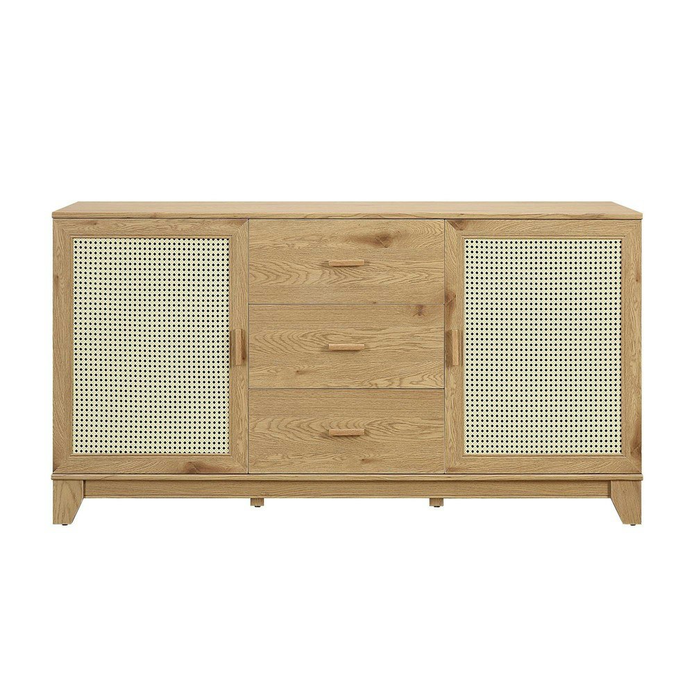 Sheridan 59-Inch 4-Shelf Cane Sideboard: $309.99 Sheridan 59-Inch 4-Shelf Cane Sideboard: $309.99