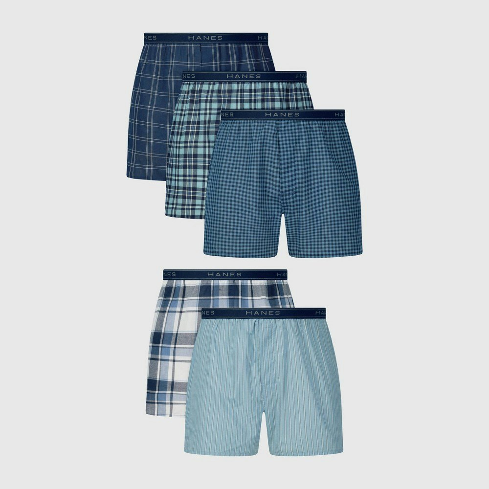 Hanes Men's Woven Boxer Shorts 5-Pack: $27 Hanes Men's Woven Boxer Shorts 5-Pack: $27