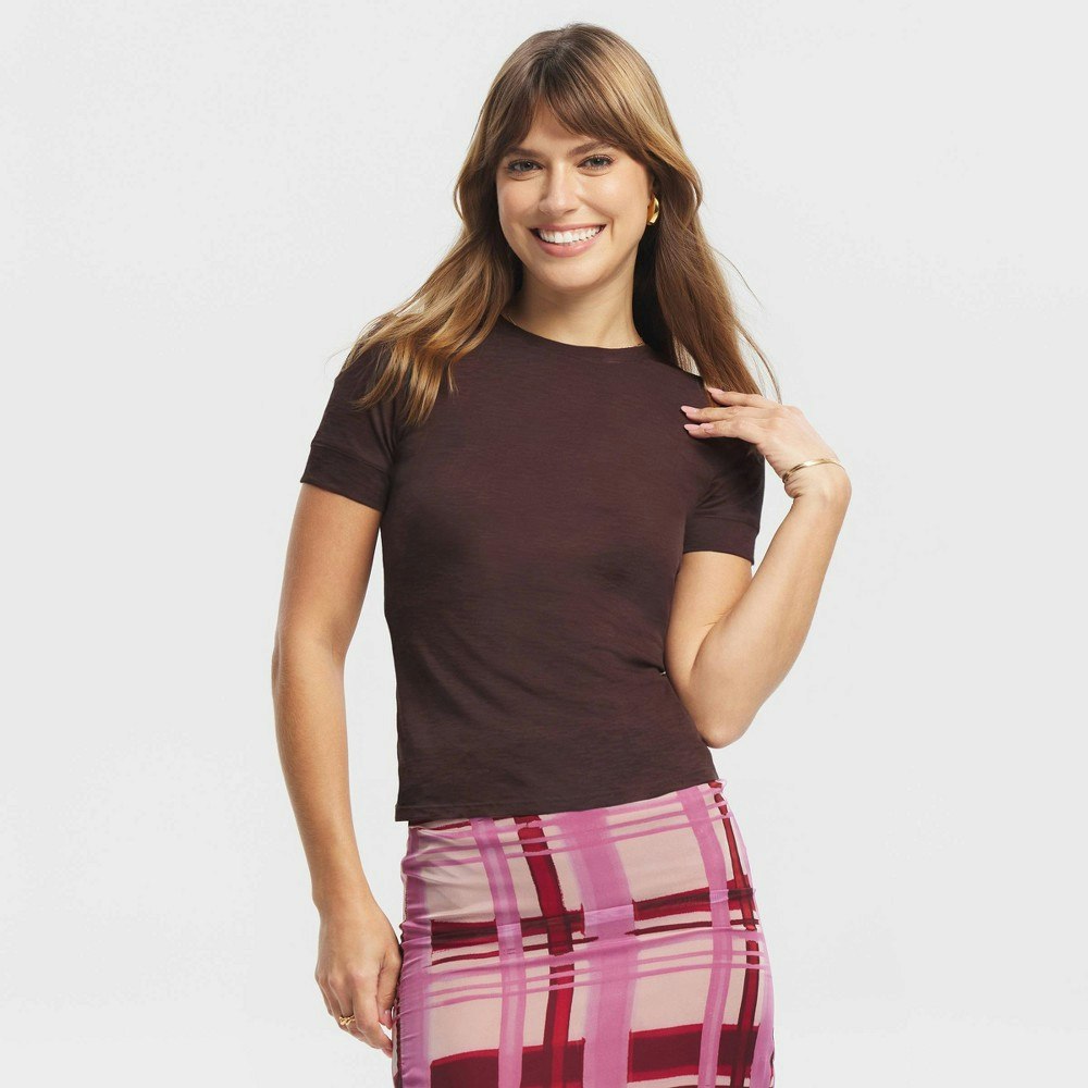 A New Day Women's Short Sleeve Fitted Knit Top: $22 A New Day Women's Short Sleeve Fitted Knit Top: $22