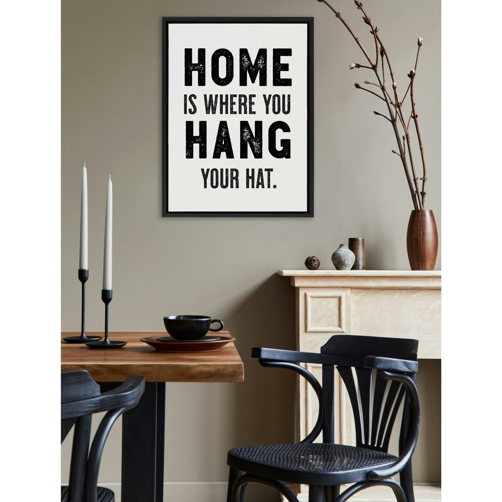 Kate & Laurel 18"x24" Sylvie Home Hat Framed Canvas: $54.99 Kate & Laurel 18"x24" Sylvie Home Hat Framed Canvas: $54.99