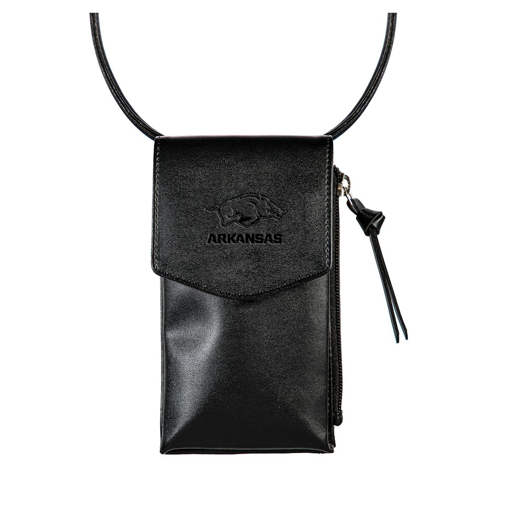 Arkansas Razorbacks Hybrid Leather Crossbody Cell Phone Wallet: $49.99
