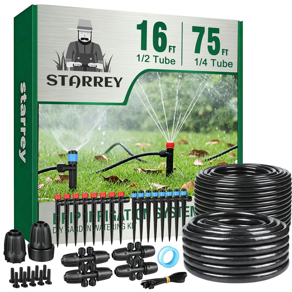 Drip Irrigation System 91-Foot Garden Watering Kit: $26