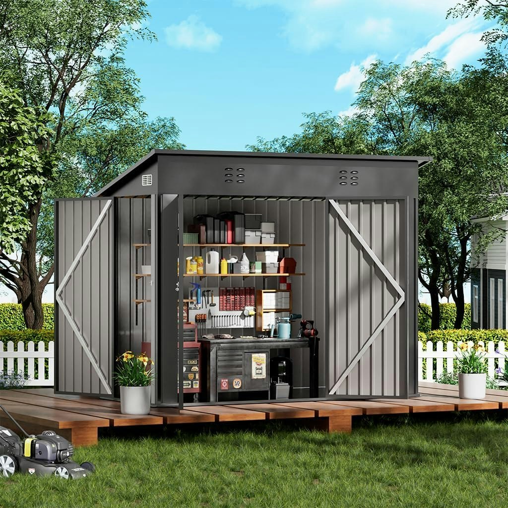 8x4-Foot Metal Outdoor Storage Shed: $170