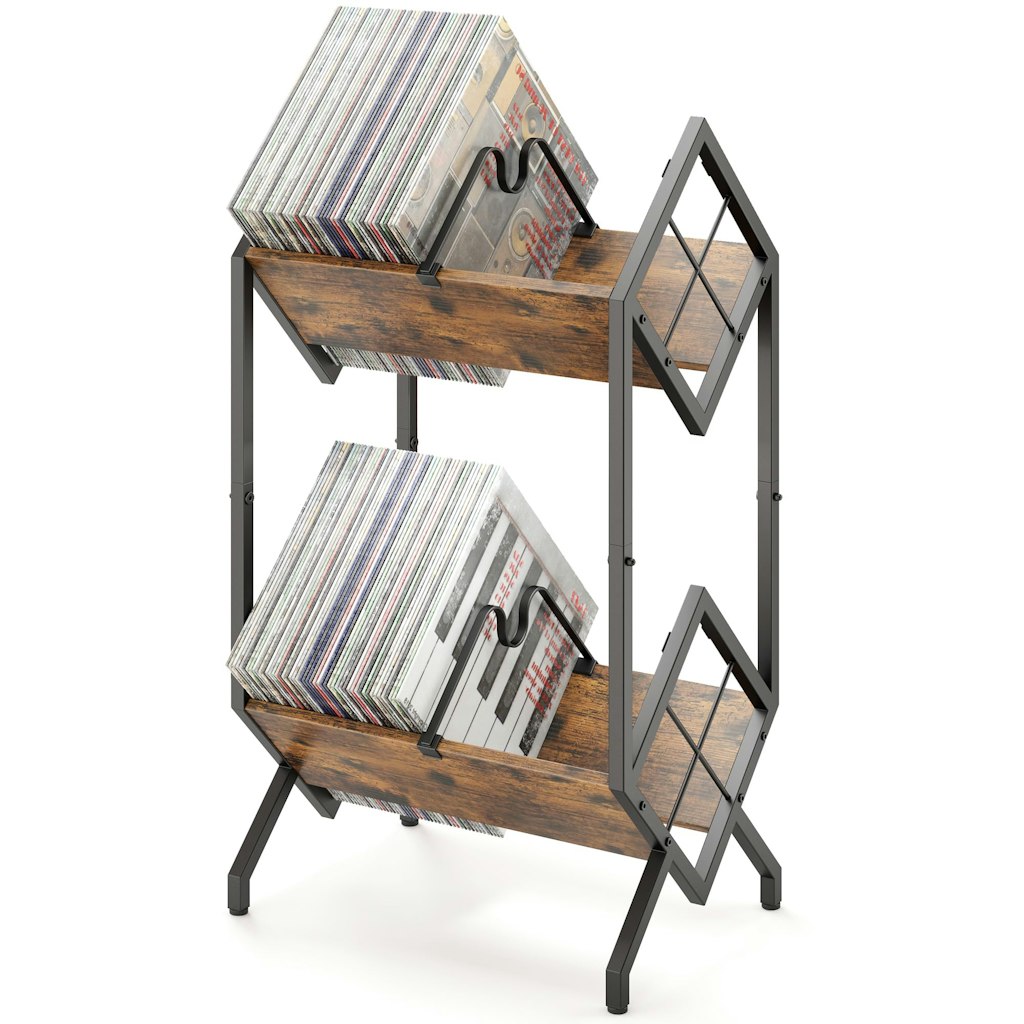 2-Tier Vinyl Record Storage Shelf: $41