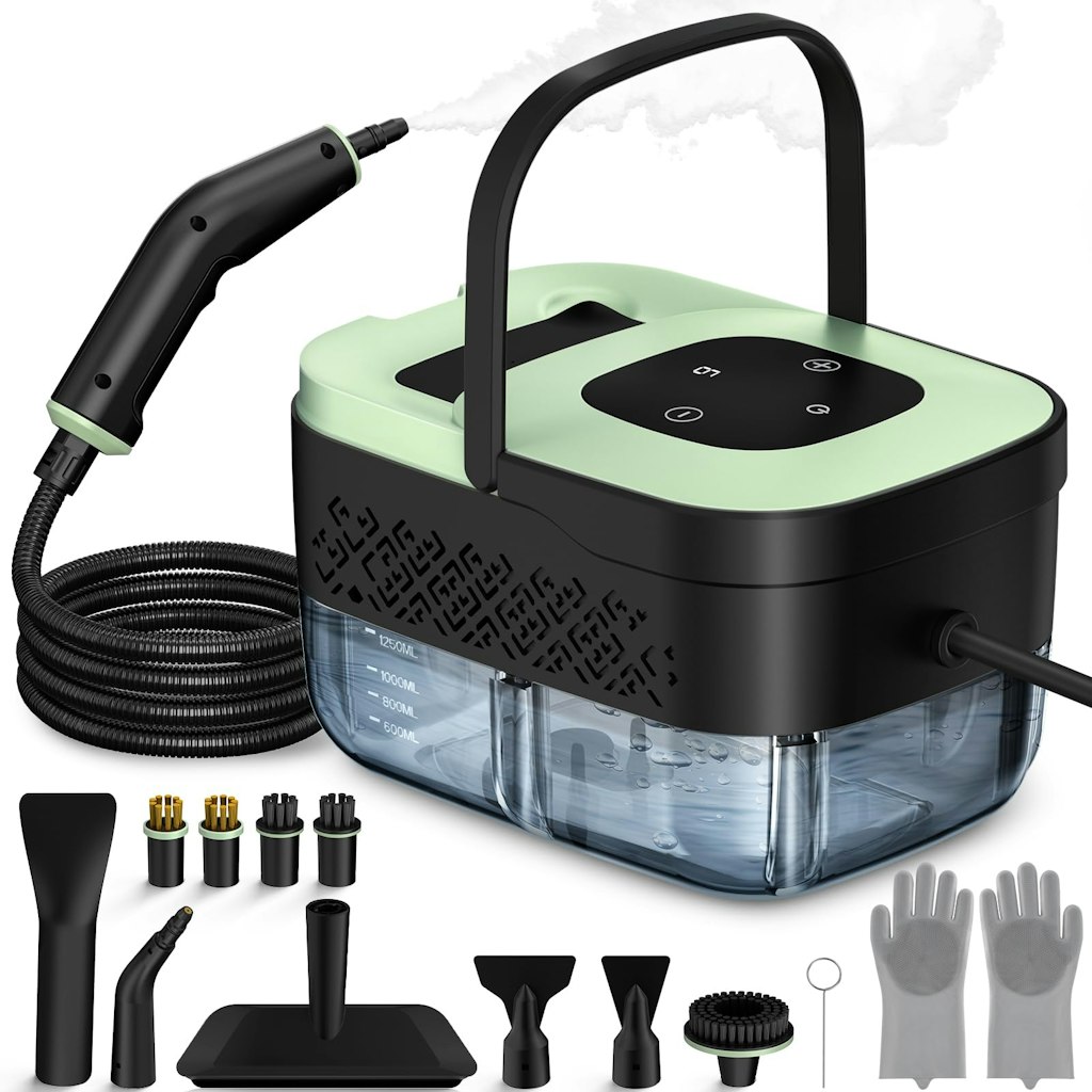 Portable Handheld Steam Cleaner w/ 16-Piece Accessory Kit: $60