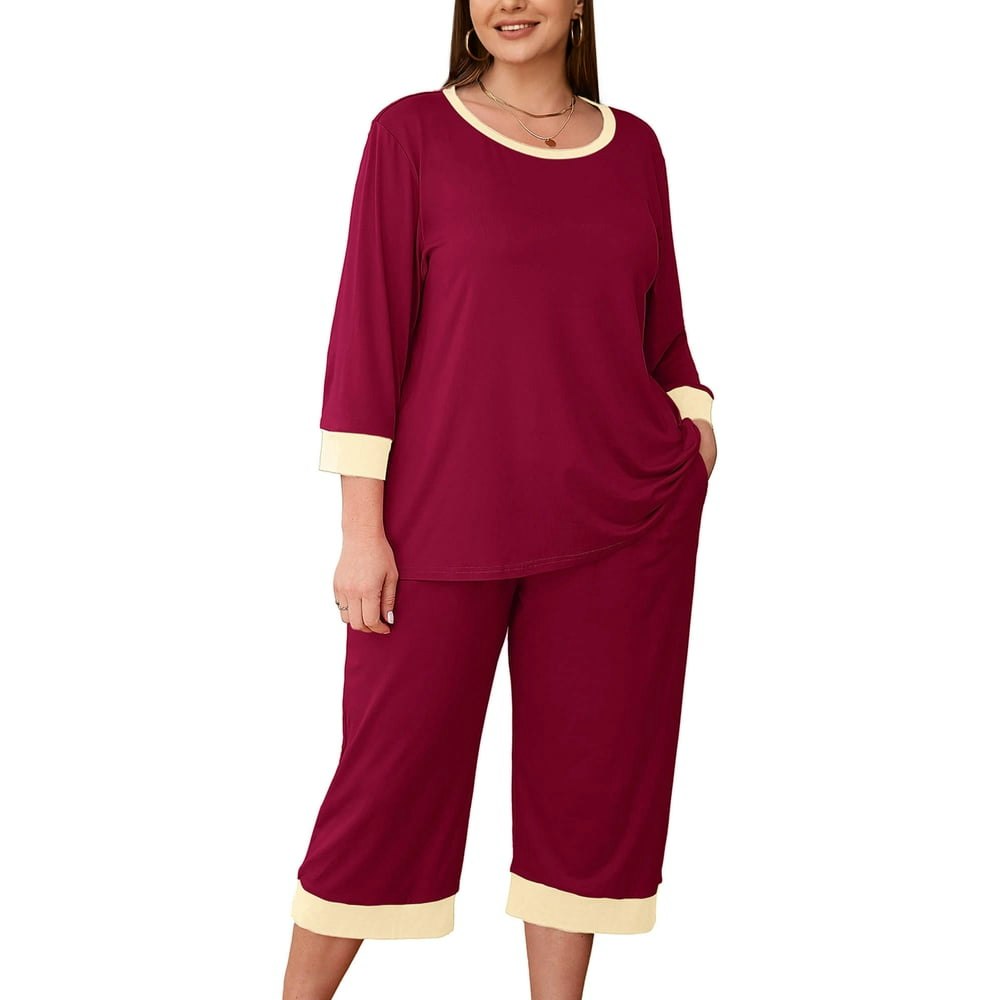 Showmall Women's Plus Size Pajama Set: $18.97 Showmall Women's Plus Size Pajama Set: $18.97