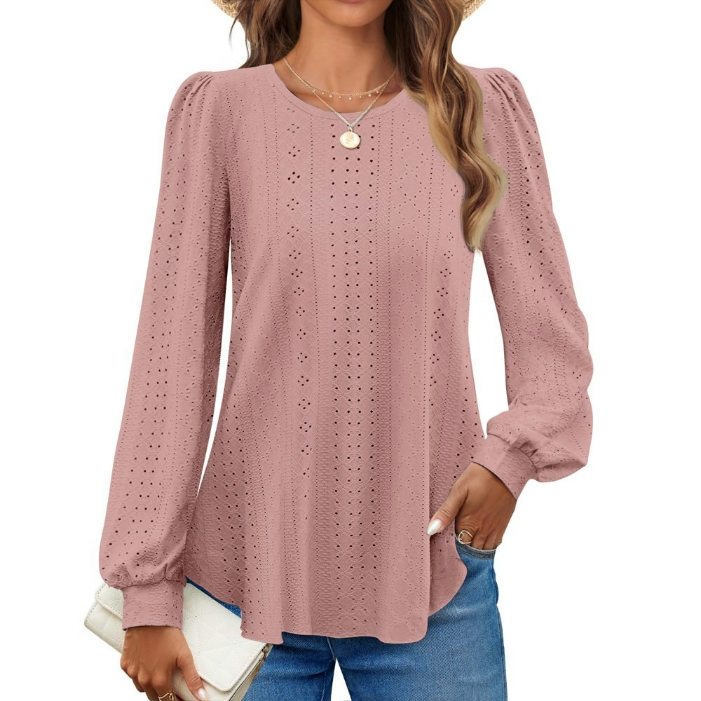 Fantaslook Women's Eyelet Long Sleeve Blouse: $12.99 Fantaslook Women's Eyelet Long Sleeve Blouse: $12.99