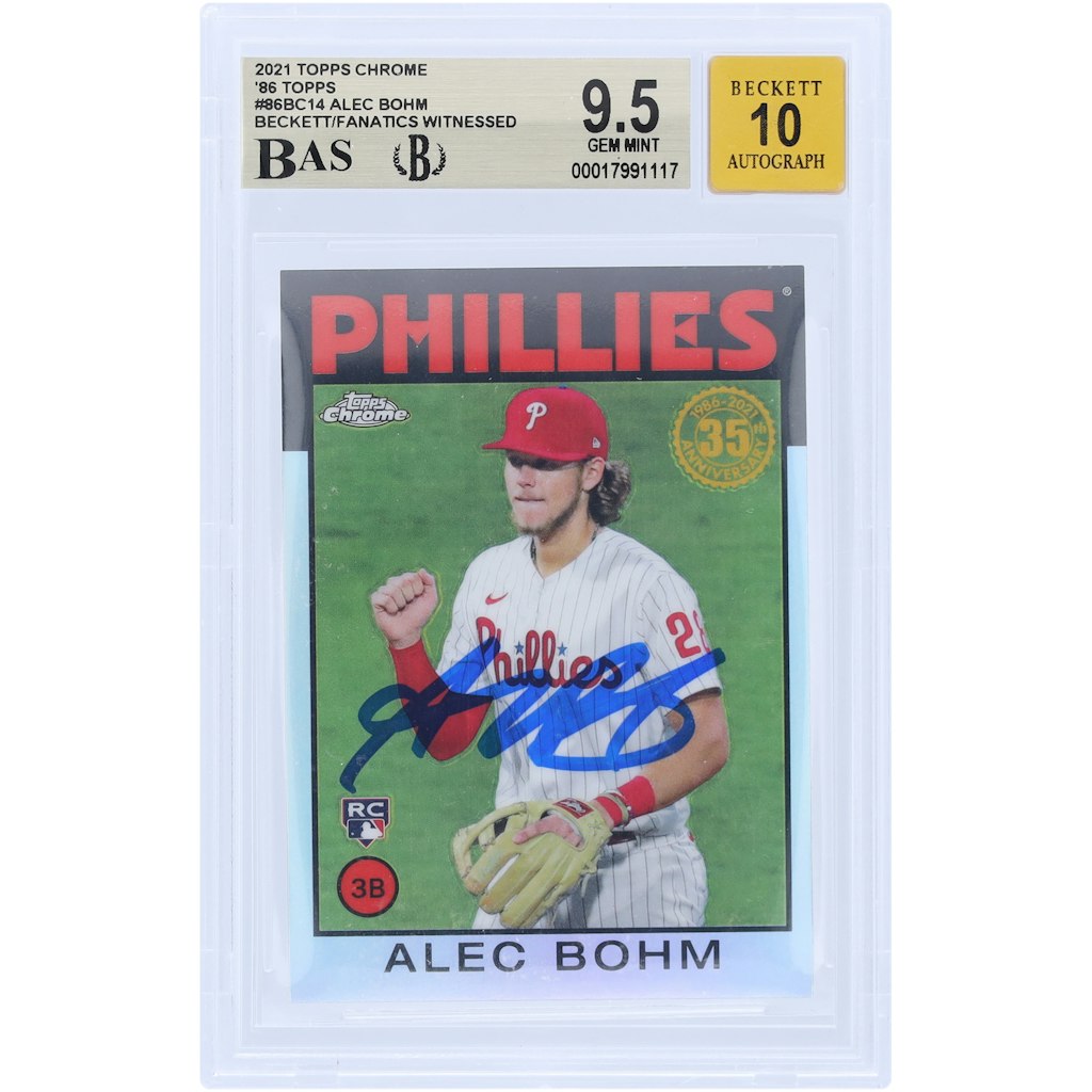 Alec Bohm Philadelphia Phillies Autographed 2021 Topps Chrome Rookie Card: $299.99 Alec Bohm Philadelphia Phillies Autographed 2021 Topps Chrome Rookie Card: $299.99