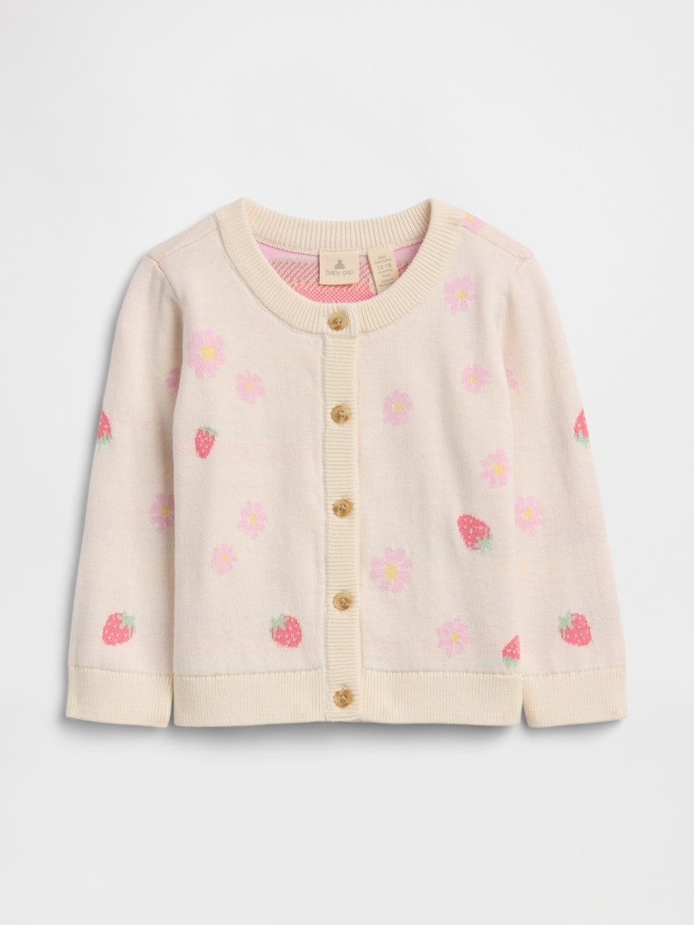 Baby Print Crewneck Cardigan: $23.99 Baby Print Crewneck Cardigan: $23.99