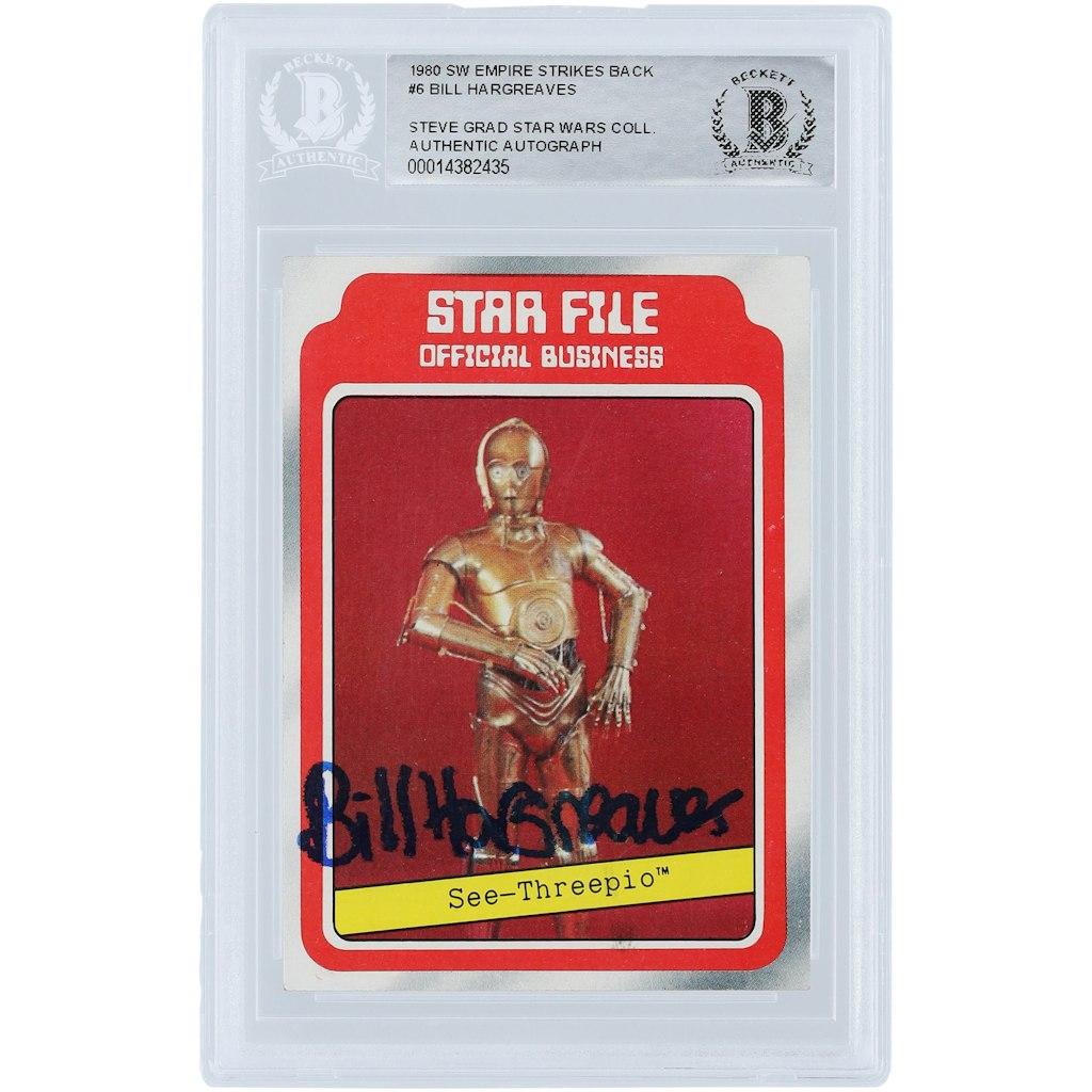 Bill Hargreaves Autographed 1980 Topps The Empire Strikes Back Card: $129.99 Bill Hargreaves Autographed 1980 Topps The Empire Strikes Back Card: $129.99