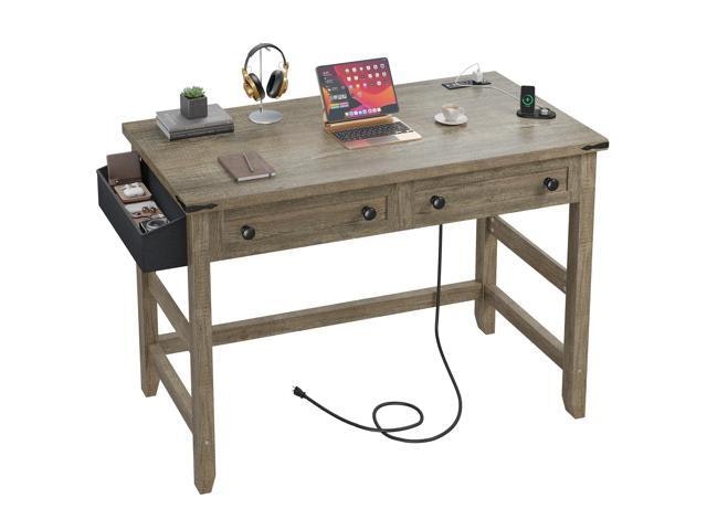 40-Inch Small Computer Desk with Drawers and Power Outlets: $159.99 40-Inch Small Computer Desk with Drawers and Power Outlets: $159.99