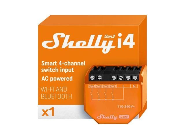 Shelly i4 Gen3 WiFi & Bluetooth 4-Input Smart Controller: $15.99