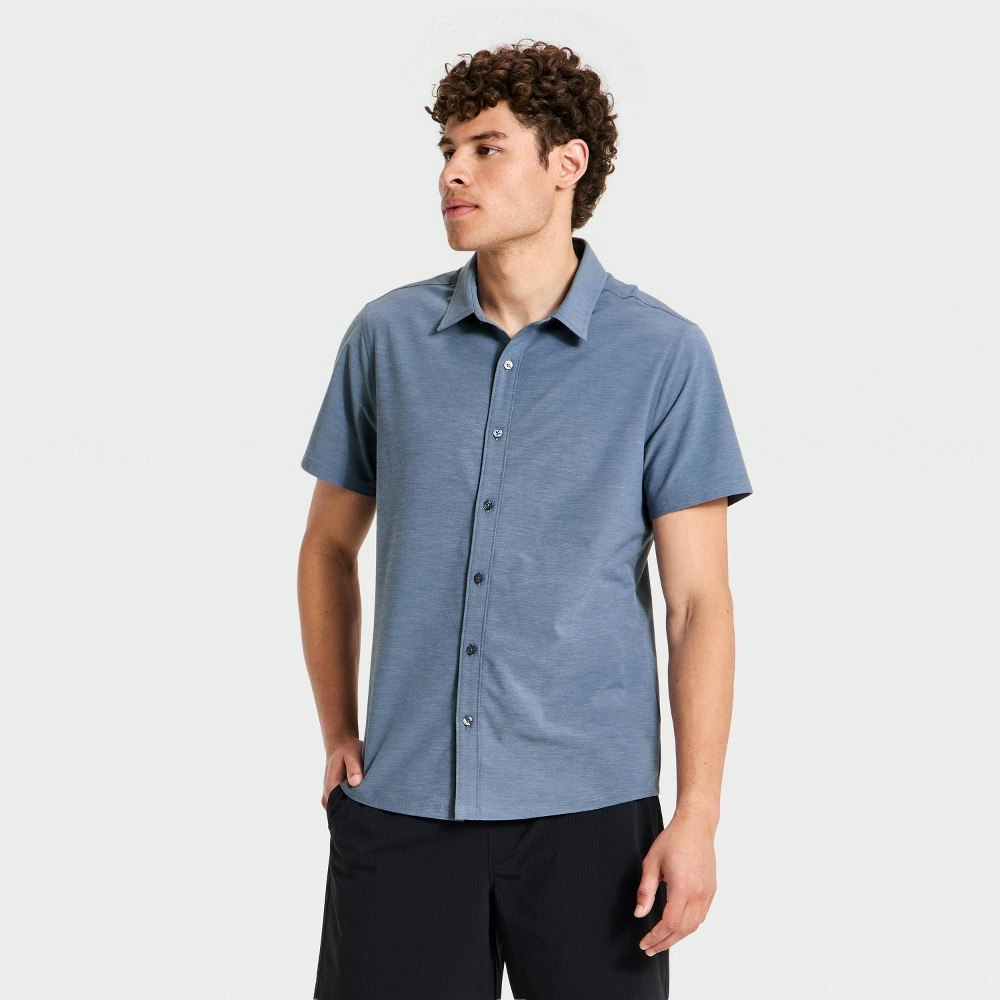 All in Motion Men's Cooling Travel Button-Up Shirt: $30