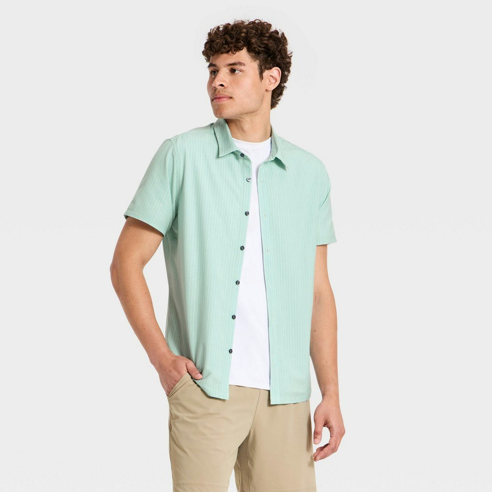 All in Motion Men's Cooling Travel Button-Up Shirt: $30