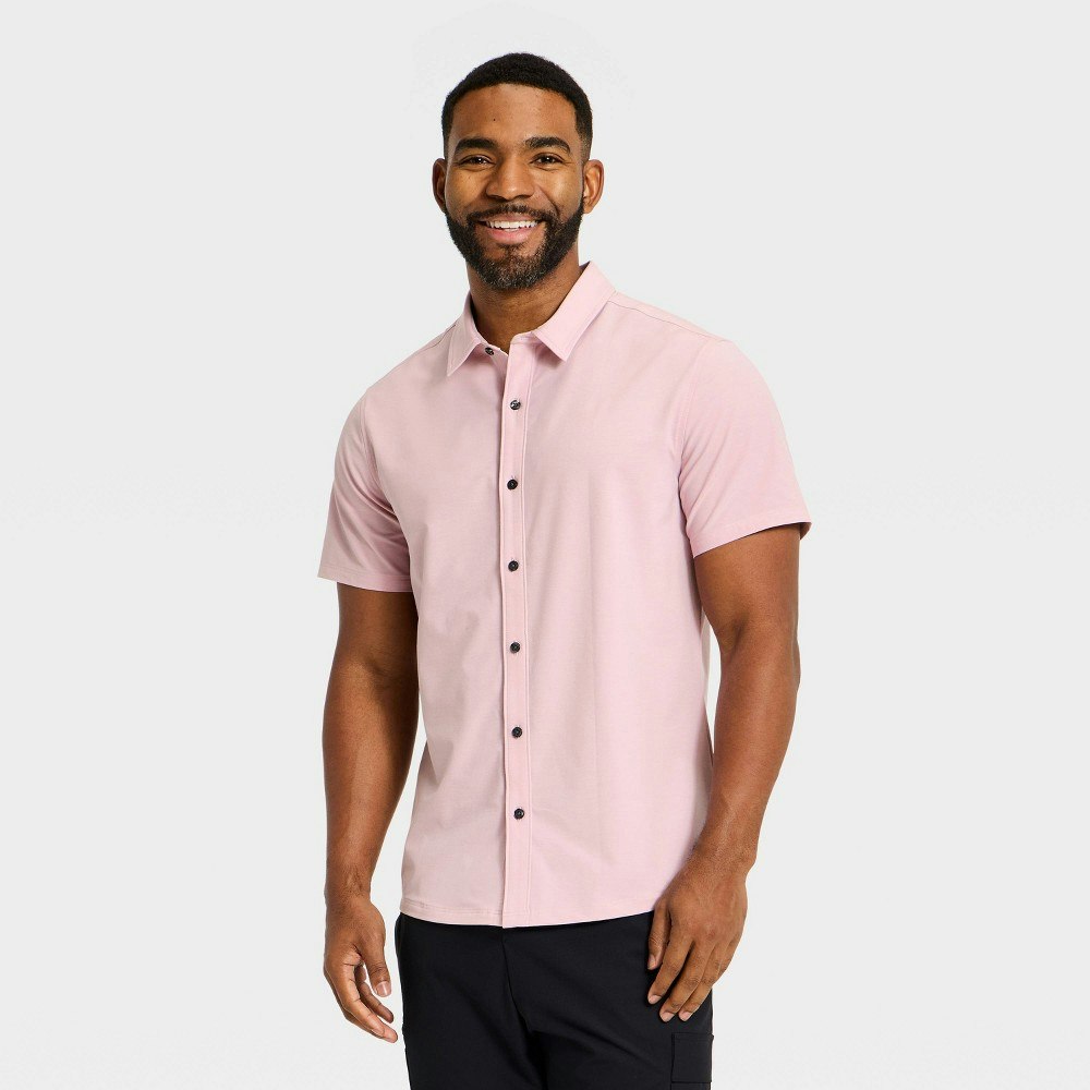 All in Motion Men's Cooling Travel Button-Up Shirt: $30