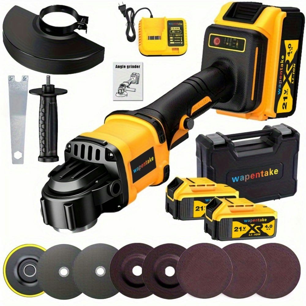 Wapentake 21V Cordless Angle Grinder 2-Battery Kit: $62.79