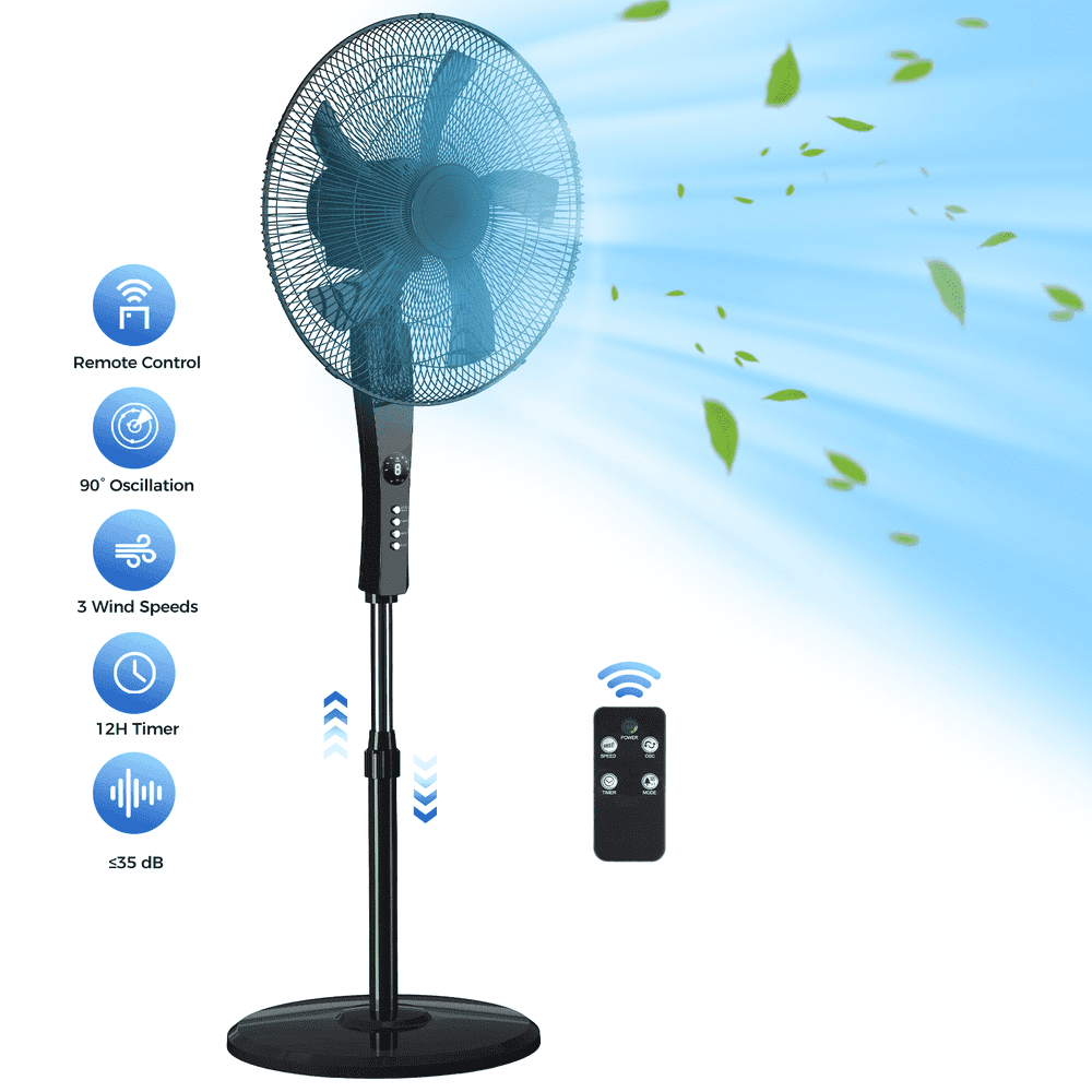 18-Inch Pedestal Fan with Remote: $49.98