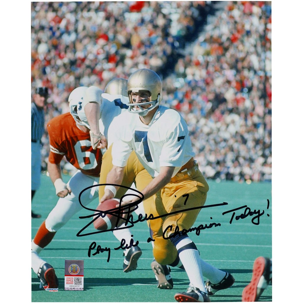 Joe Theismann Notre Dame Fighting Irish Autographed 8" x 10" Photograph: $169.99