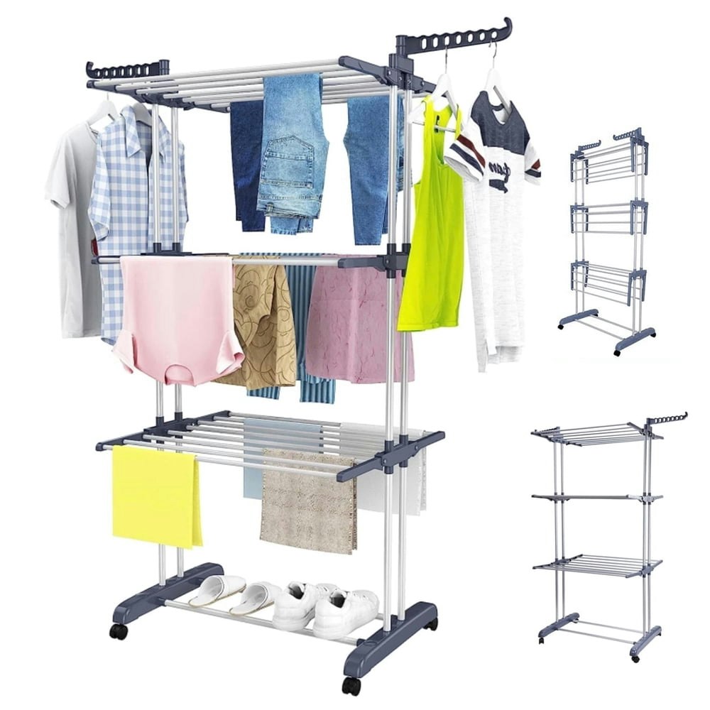 Homemart 4-Tier Foldable Stainless Steel Clothes Drying Rack: $31.99