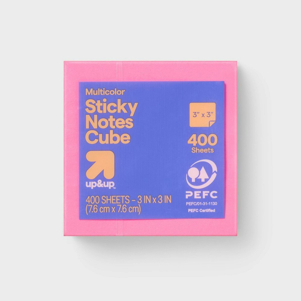 Up&Up 3" x 3" Sticky Note Cube 400-Sheet Pack: $4.49 Up&Up 3" x 3" Sticky Note Cube 400-Sheet Pack: $4.49