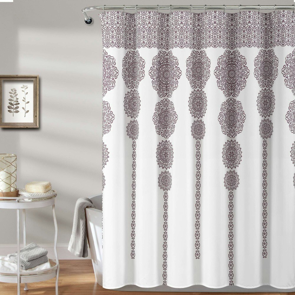 Lush Décor Stripe Medallion Shower Curtain: $15.29