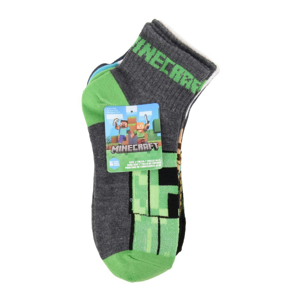 Minecraft Ankle Socks 6-Pack: $8