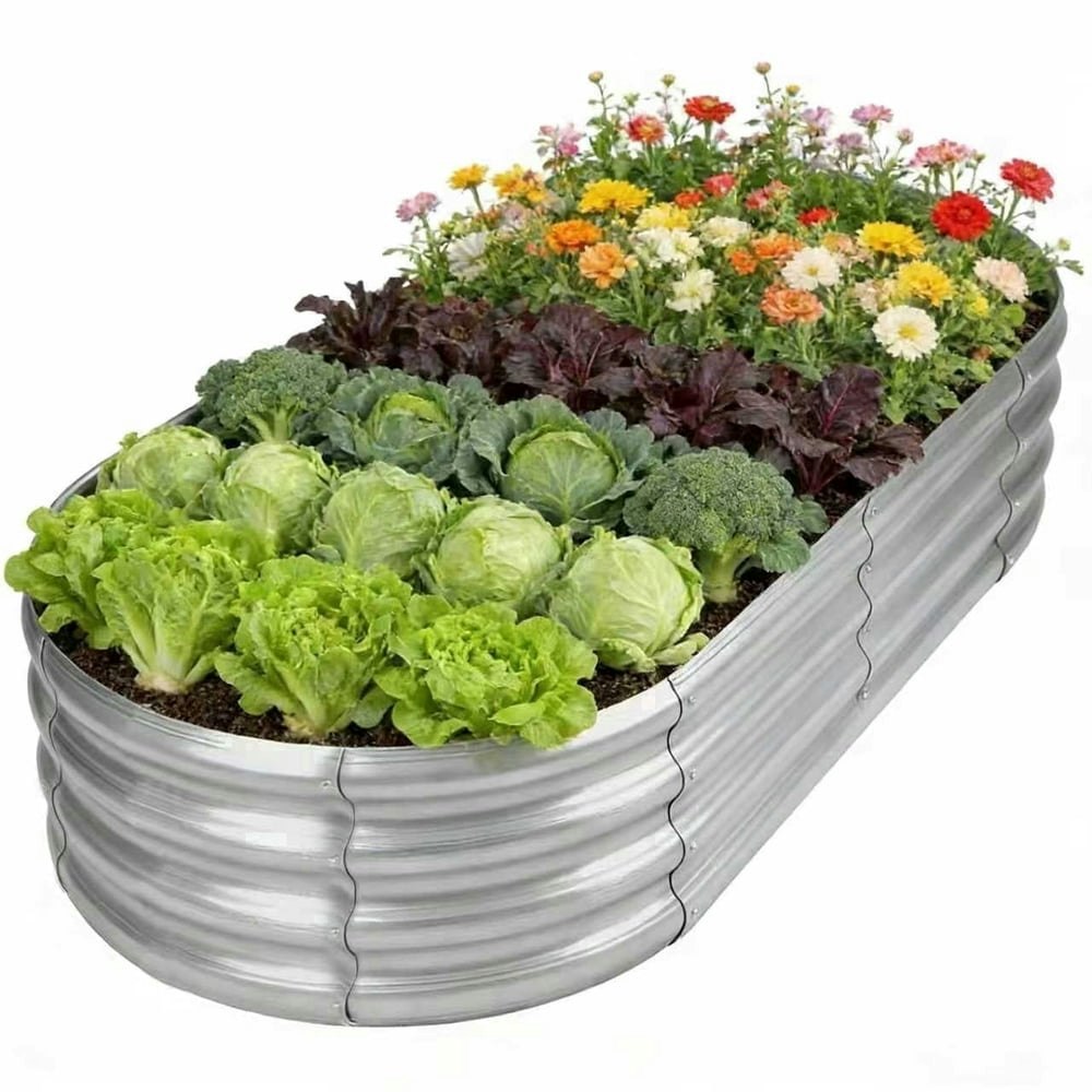 HGD 4x2x1-Foot Oval Galvanized Metal Raised Garden Bed Kit: $22