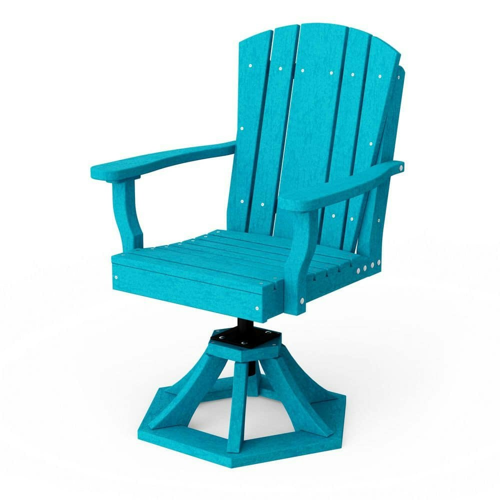 Heritage Aruba Blue HDPE Plastic Outdoor Swivel Dining Arm Chair: $599