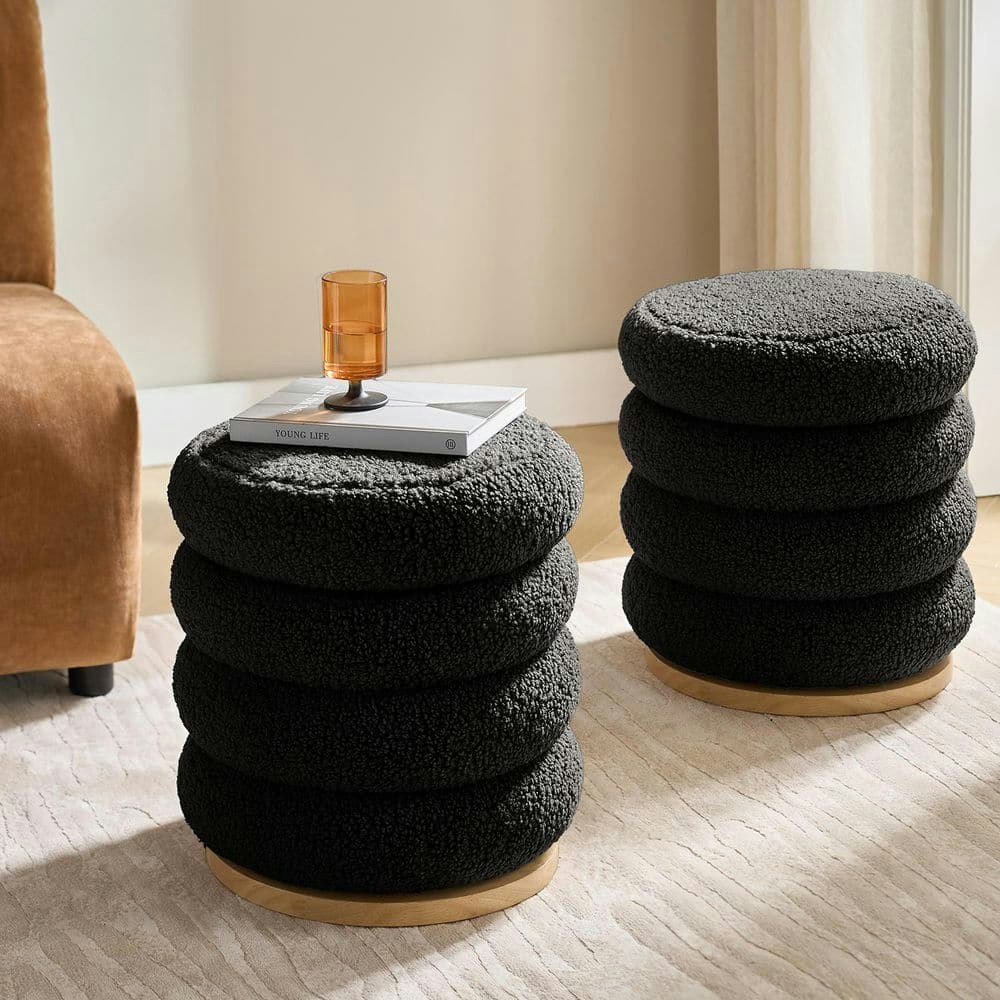 Anibal Sherpa Round Swivel Ottoman 2-Pack: $360 Anibal Sherpa Round Swivel Ottoman 2-Pack: $360