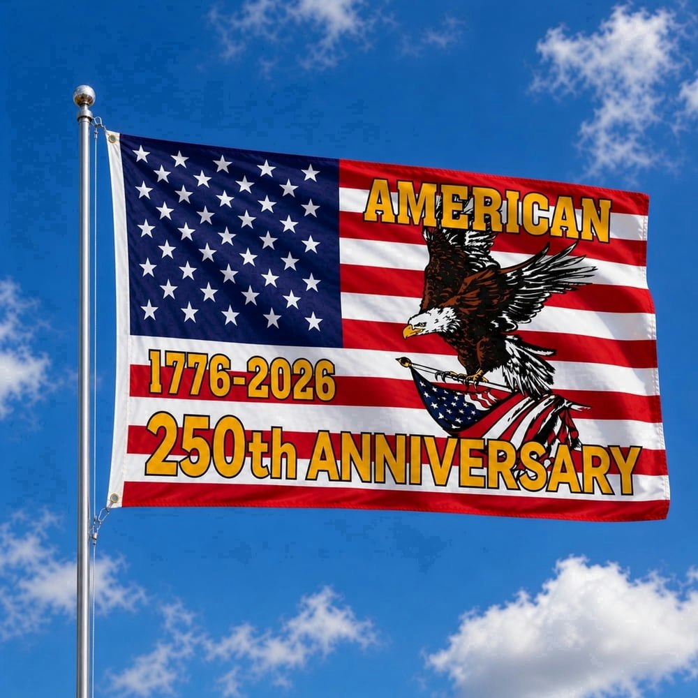 Fiason 3x5-Foot 250th Anniversary American Flag: $21.49 Fiason 3x5-Foot 250th Anniversary American Flag: $21.49