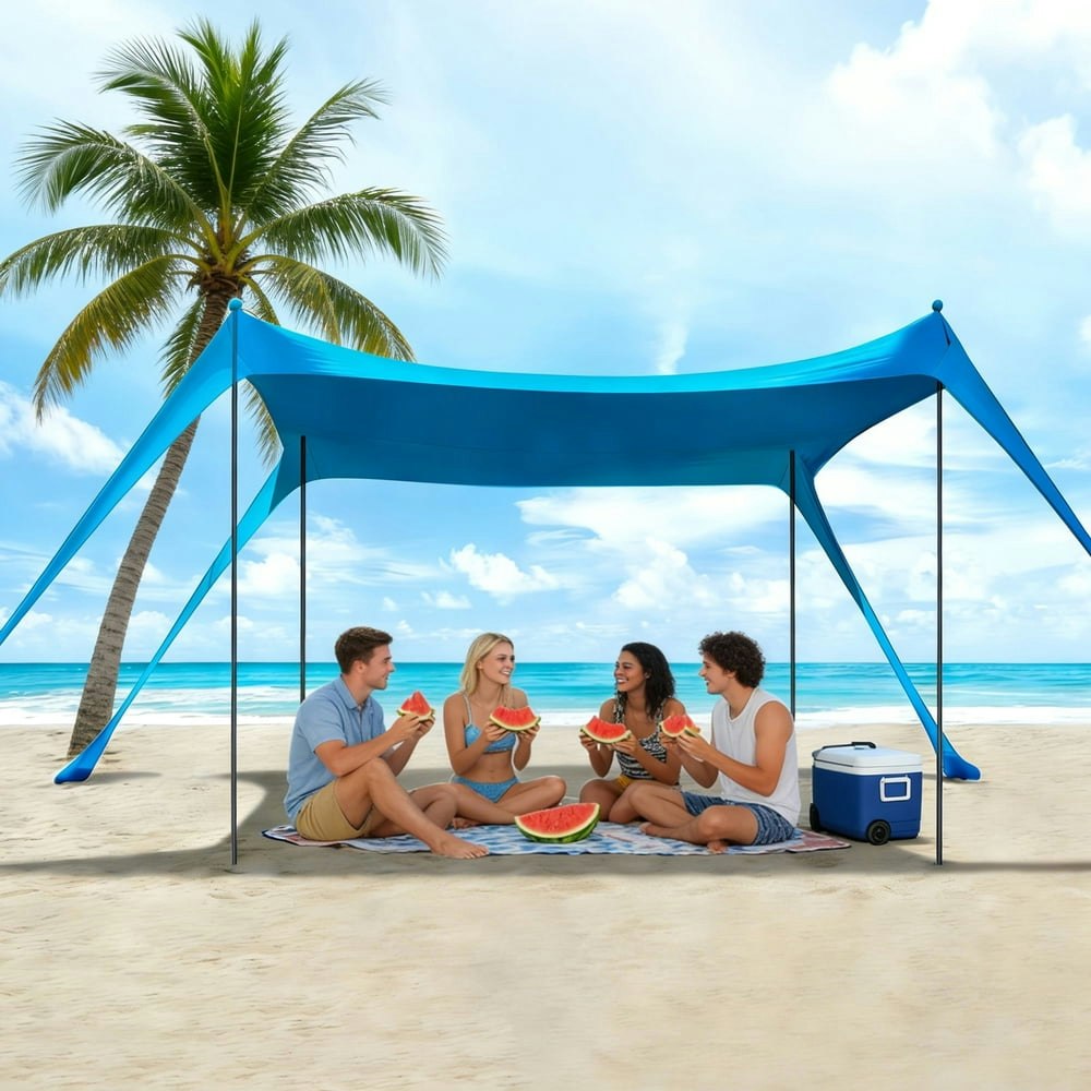 Busatia 10x10-Foot UPF50+ Beach Tent Sun Shelter: $49.98