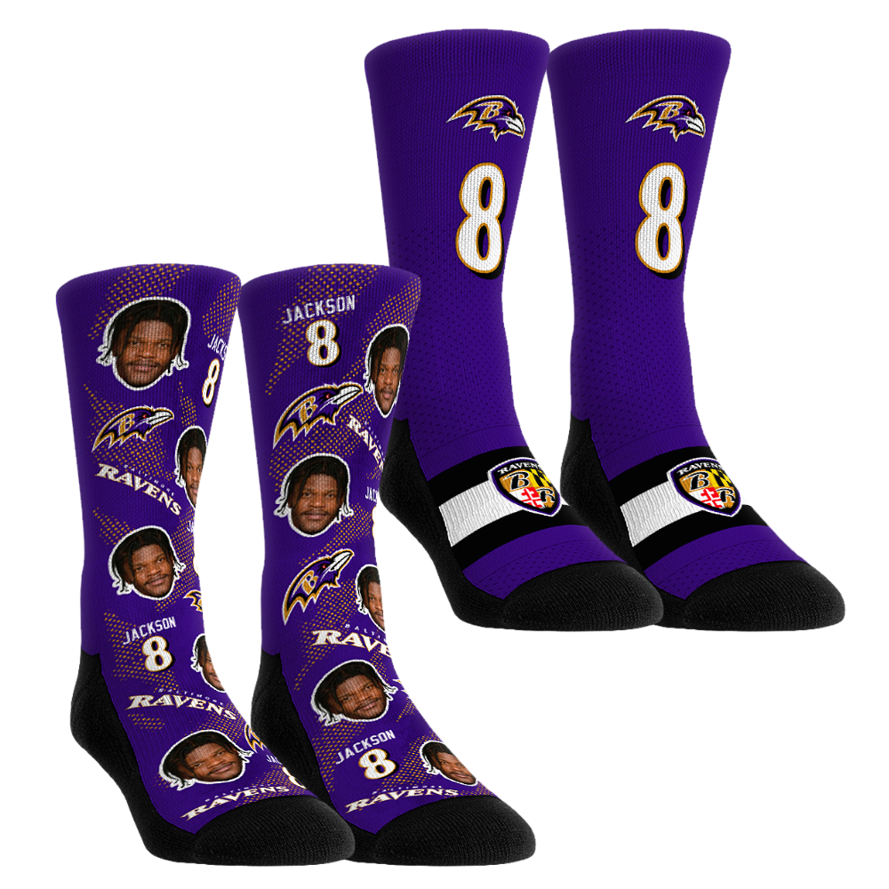 Lamar Jackson Baltimore Ravens Rock Em Socks 2-Pack: $39.99 Lamar Jackson Baltimore Ravens Rock Em Socks 2-Pack: $39.99