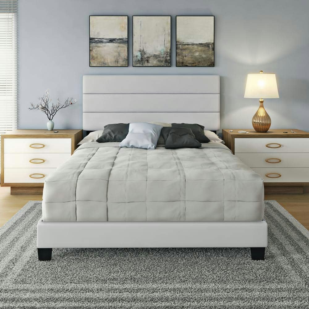 Piedmont Full Upholstered Faux Leather Platform Bed Frame: $244.26 Piedmont Full Upholstered Faux Leather Platform Bed Frame: $244.26