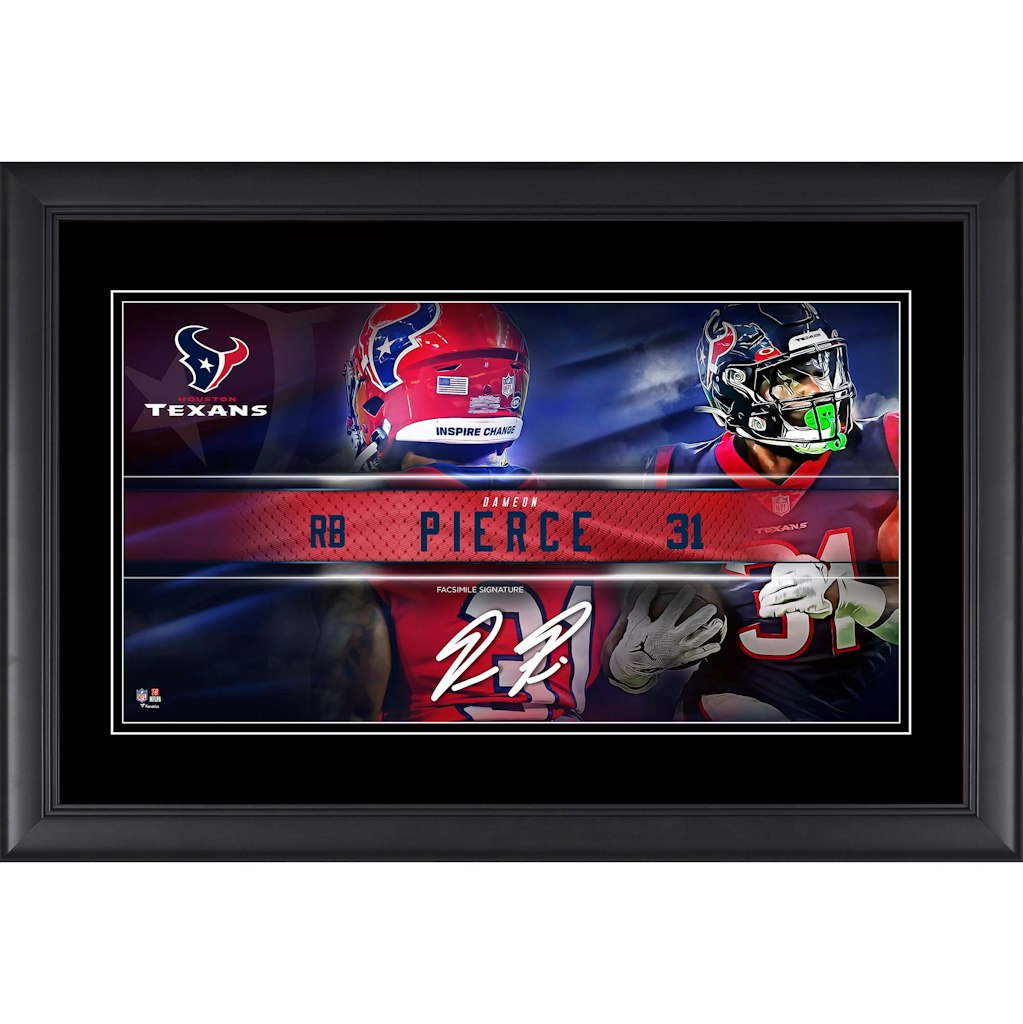 Dameon Pierce Houston Texans 10" x 18" Framed Player Nameplate Collage: $69.99