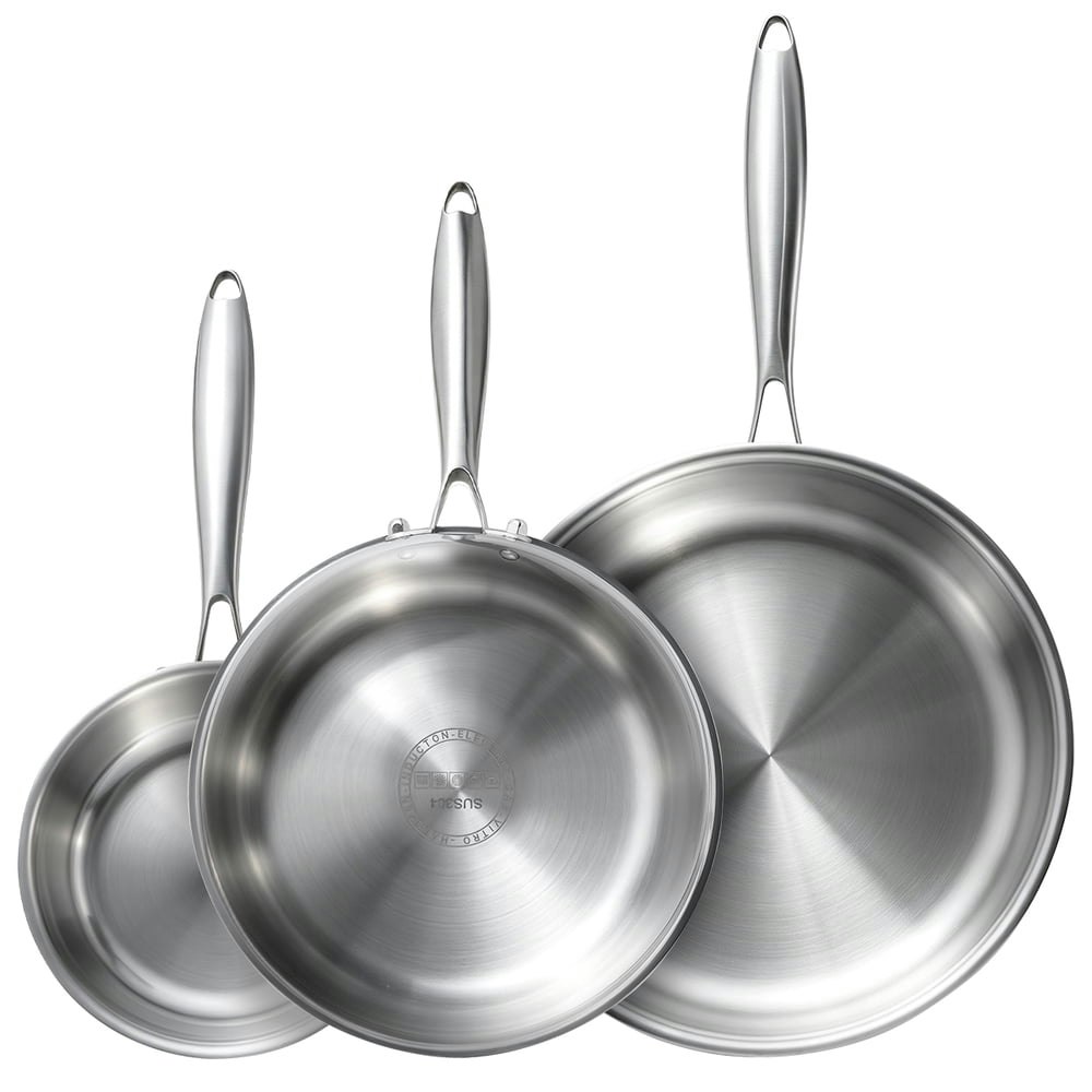 Five-Ply Stainless Steel Frying Pan 3-Piece Set: $43.99 Five-Ply Stainless Steel Frying Pan 3-Piece Set: $43.99