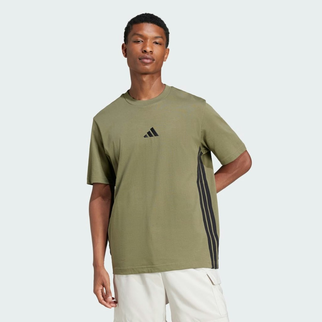 Essentials 3-Stripes Single Jersey Tee: $30 Essentials 3-Stripes Single Jersey Tee: $30