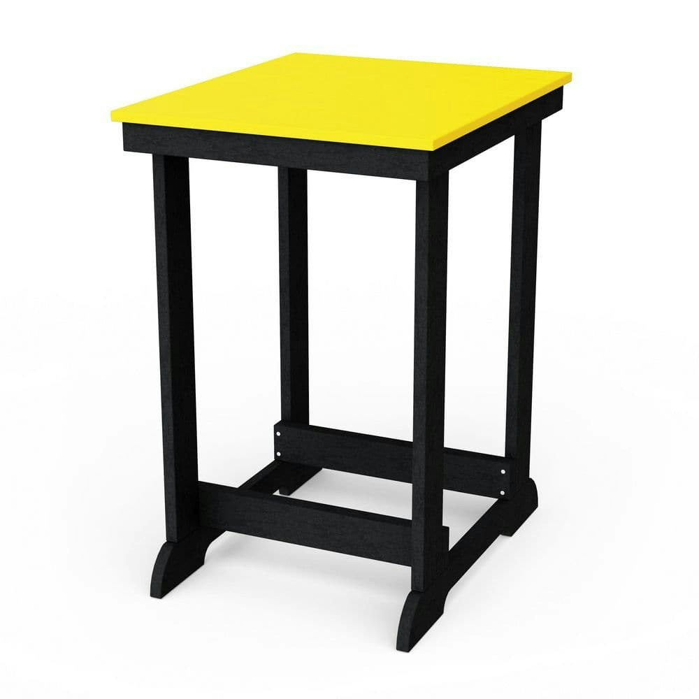 Heritage Lemon Yellow and Black HDPE Plastic Outdoor Counter Height Table: $519 Heritage Lemon Yellow and Black HDPE Plastic Outdoor Counter Height Table: $519