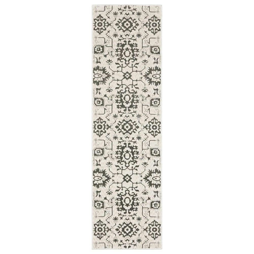 2' x 8' Gray Oriental Washable Runner Rug: $207.49