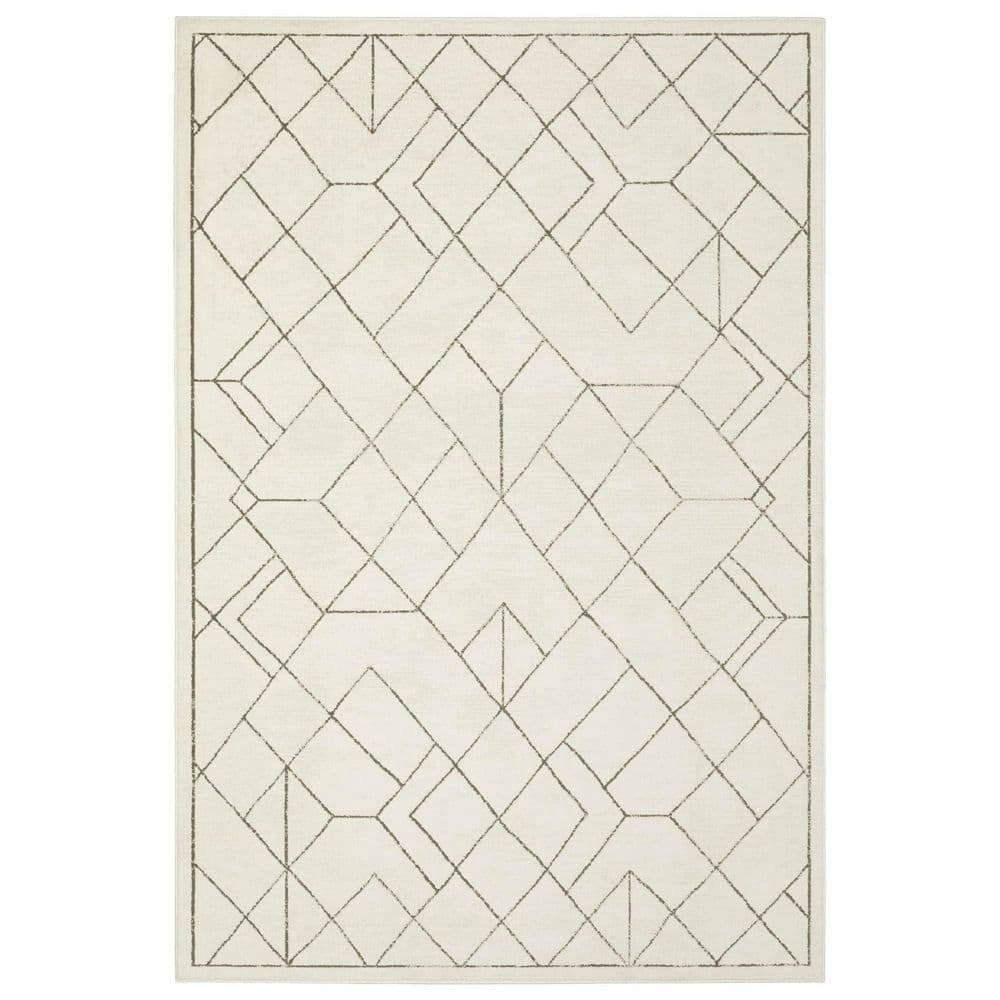 7x10-Foot Ivory and Taupe Geometric Area Rug: $554.99