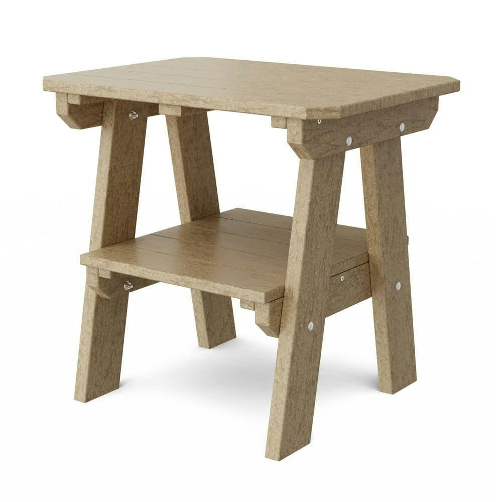 Heritage Two-Tier Rectangle Plastic Outdoor Side Table: $259 Heritage Two-Tier Rectangle Plastic Outdoor Side Table: $259