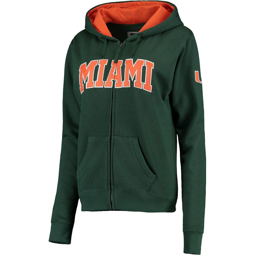 Women's Miami Hurricanes Arched Name Full Zip Hoodie: $54.99