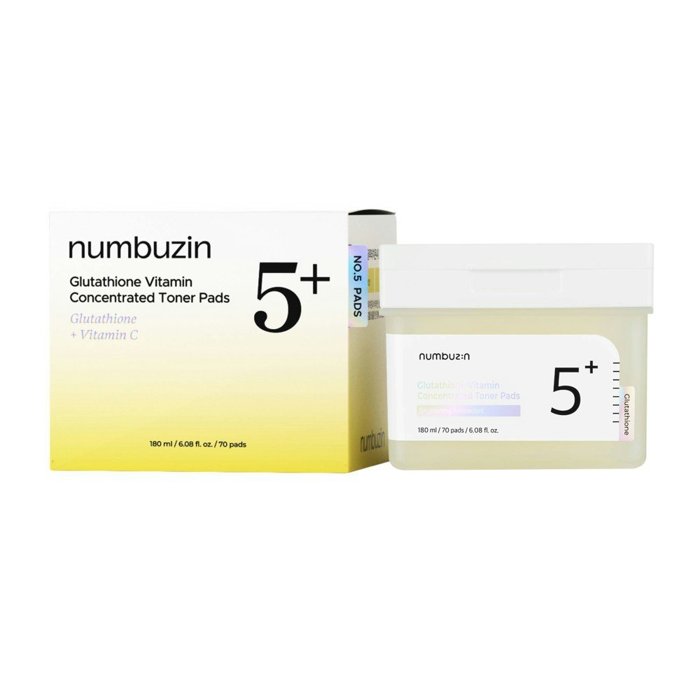Numbuzin No.5+ Glutathione Vitamin Concentrated Toner Pads 70-Count: $19.29 Numbuzin No.5+ Glutathione Vitamin Concentrated Toner Pads 70-Count: $19.29