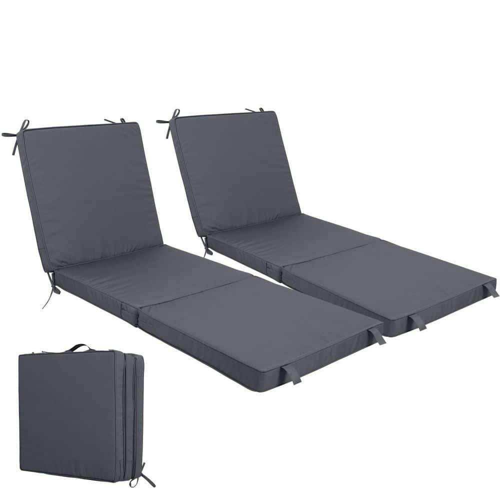 71" x 24" Tri-Fold Chaise Lounge Cushion 2-Pack: $286.99