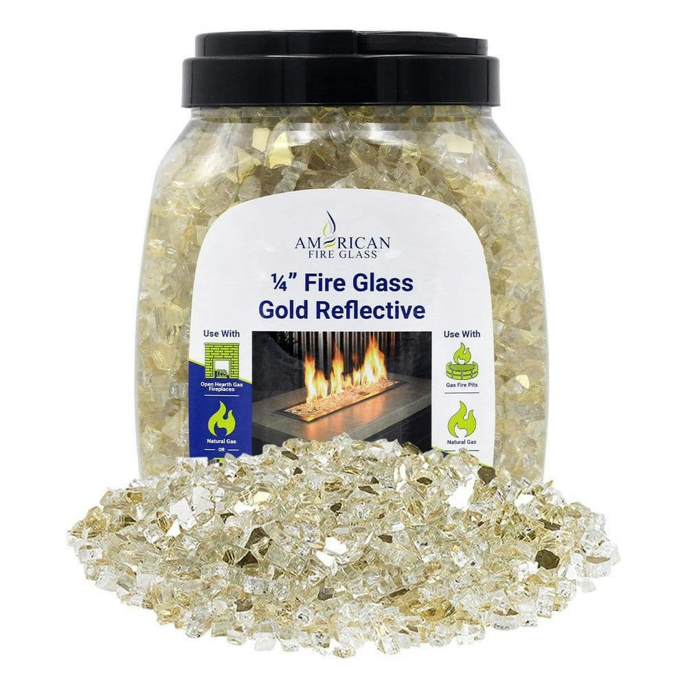 1/4-inch Gold Reflective Fire Glass 10-lb. Jar: $40.49