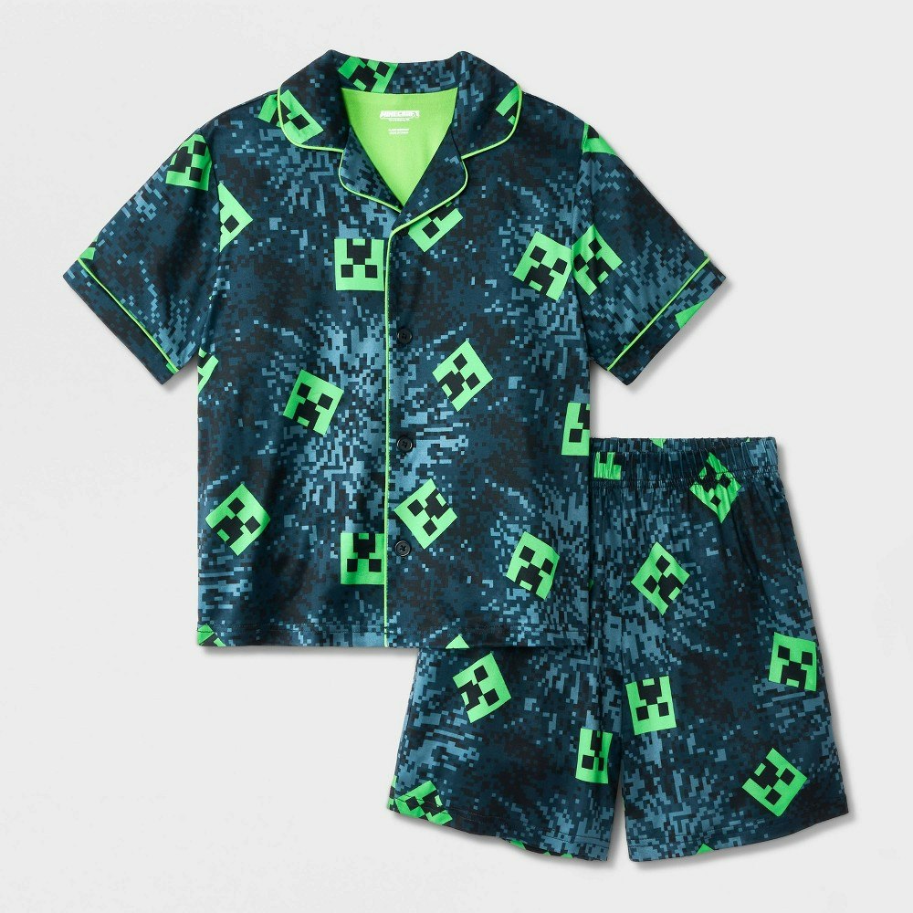 Boys' Minecraft Button-Down Pajama Set 2-Piece: $18