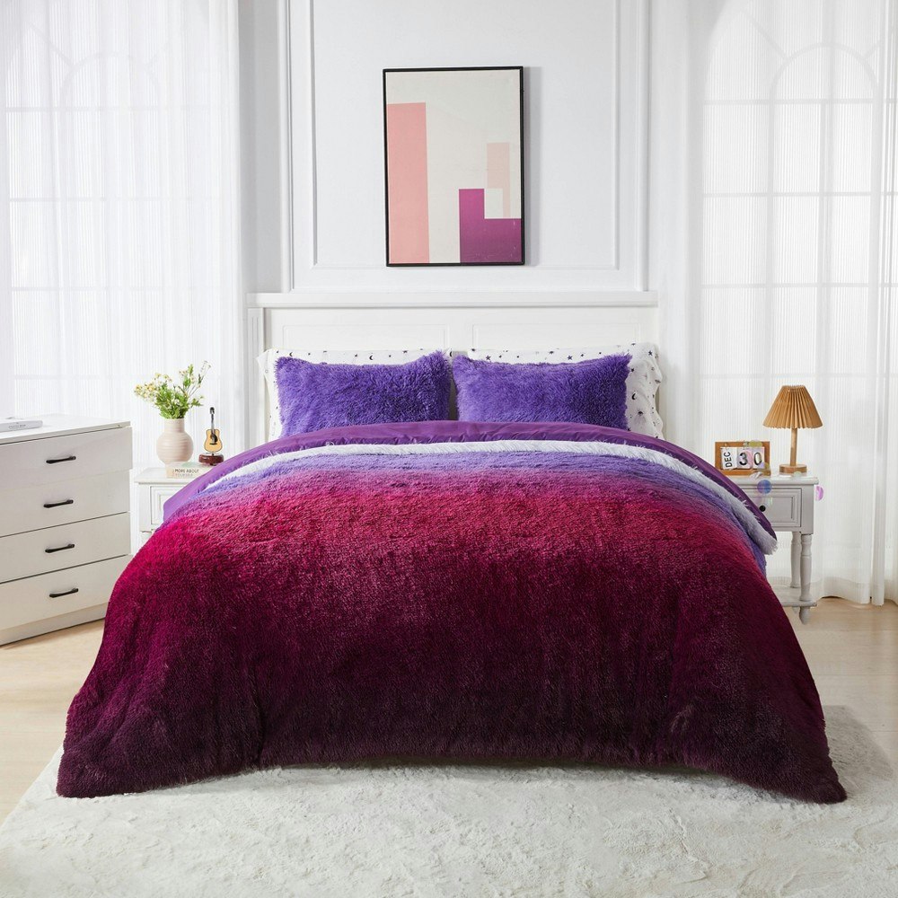 Celestial Garden Full/Queen Faux Fur Comforter: $75